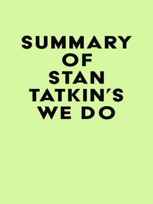 cover image of Summary of Stan Tatkin's We do